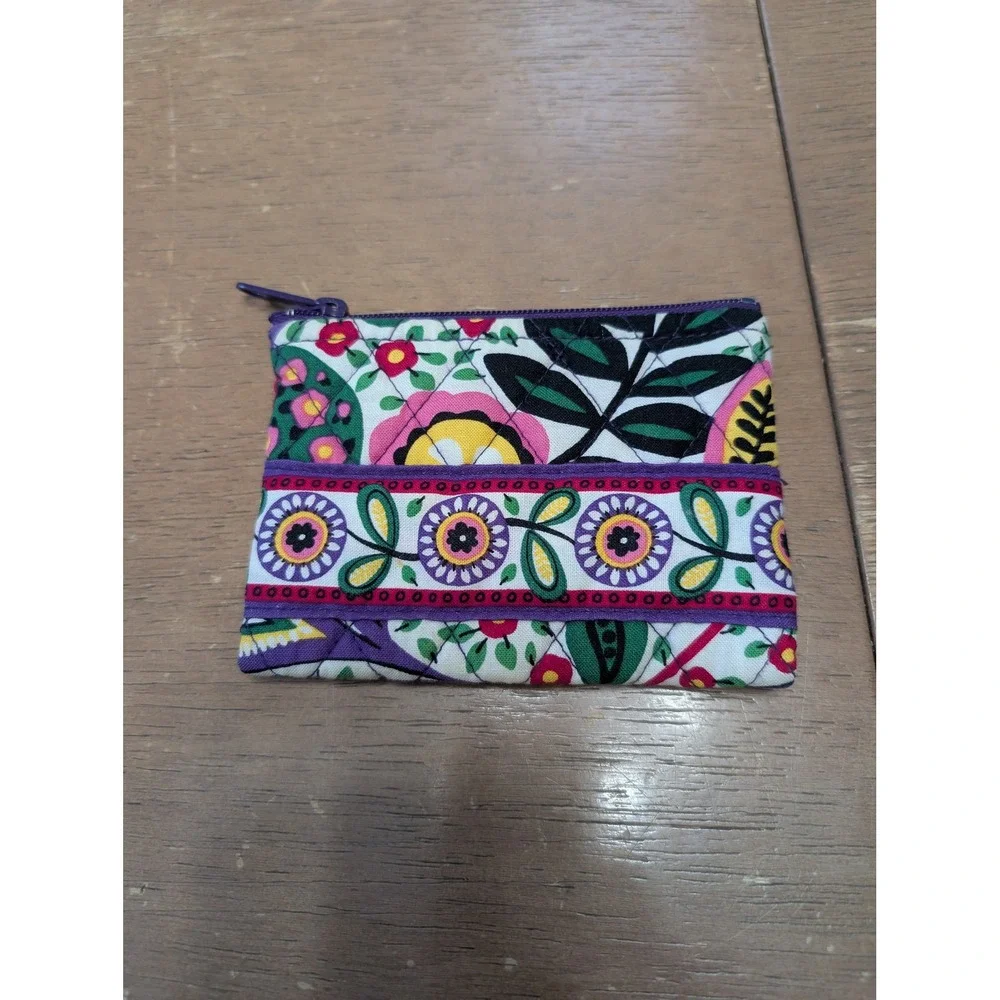Vera Bradley Provencal Quilted Cotton Coin Purse Zipper Pouch Multicolor 5x3.5 - Picture 2 of 4